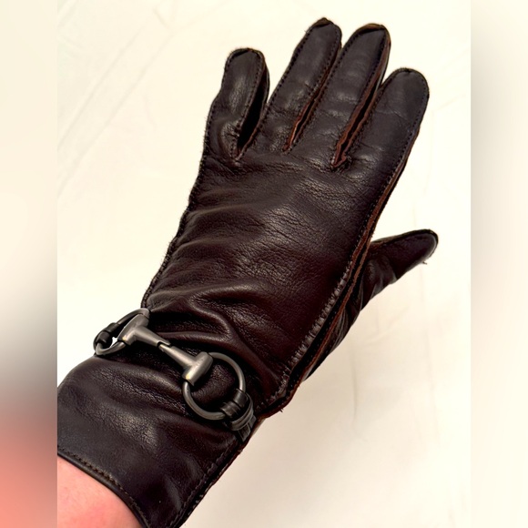 GUCCI LEATHER GLOVES - Picture 2 of 12